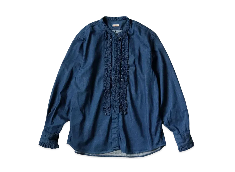 KAPITAL 8oz Denim Frills Prague Shirt "Indigo"