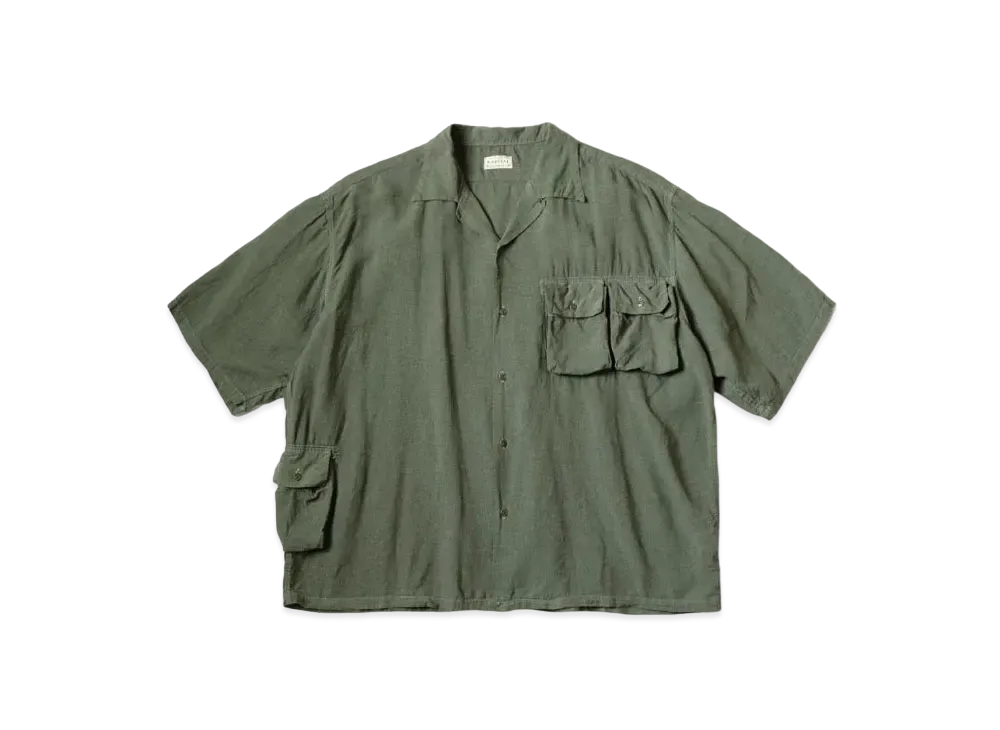 KAPITAL Soft Cross Linen Hunting Namu Aloha "Khaki"