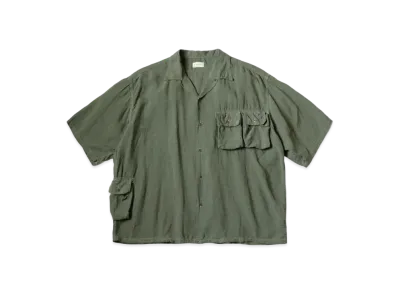 KAPITAL Soft Cross Linen Hunting Namu Aloha "Khaki"