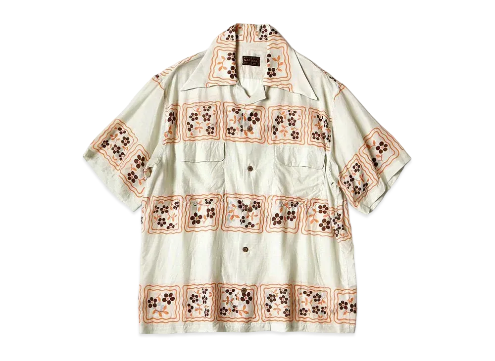 KAPITAL Silk Rayon Cookie Wrangle Color Aloha Shirt "Kinari"