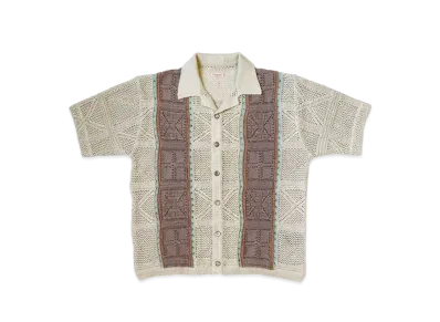 KAPITAL 7G Crochet Knit Tennessee Aloha Shirt "Beige"