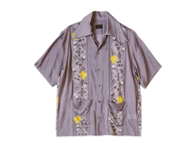 KAPITAL Silk Rayon Wrangle Color Cuba Shirt "Purple"