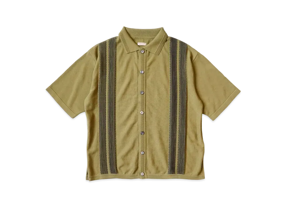 KAPITAL 14G Cotton Knit Tennessee Aloha Shirt "Olive Khaki"