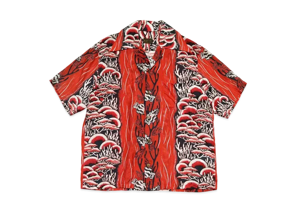 KAPITAL Silk Rayon Cotton Flower Wrangle Color Aloha Shirt 