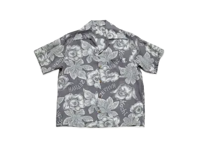 KAPITAL Silk Rayon Anemone Wrangle Color Aloha Shirt "Grey Purple"
