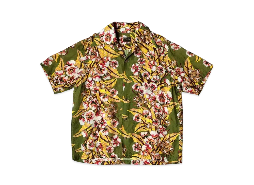KAPITAL Silk Rayon Cotton Flower Wrangle Color Aloha Shirt 