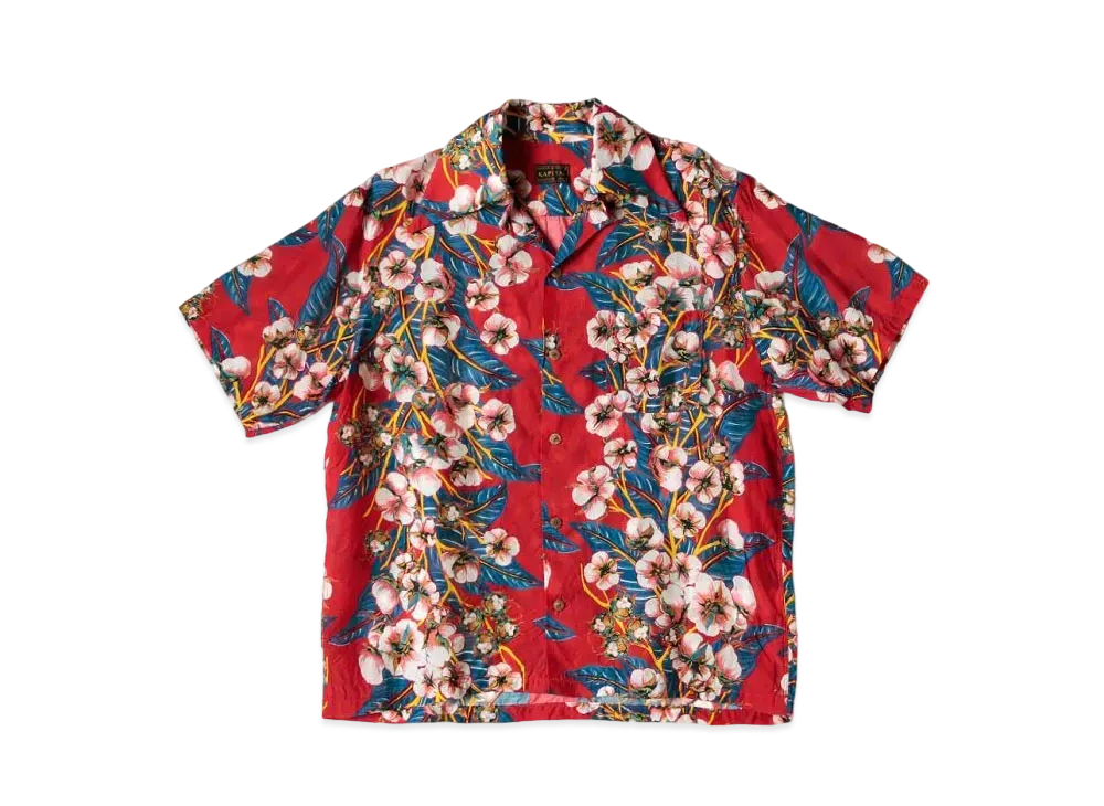 KAPITAL Silk Rayon Cotton Flower Wrangle Color Aloha Shirt 