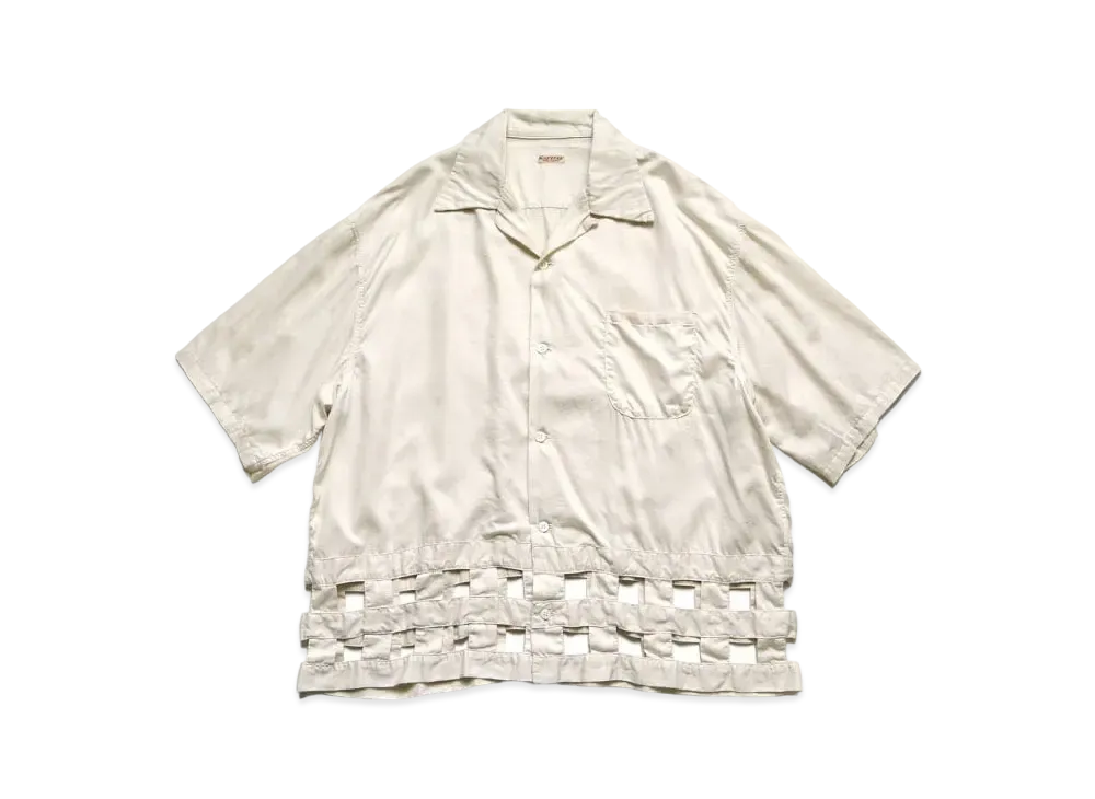 KAPITAL Cotton Satin Wind Pen Aloha Shirt "Kinari"