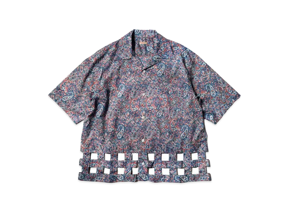 KAPITAL Lawn Paisley Wind Pen Aloha Shirt "Navy"