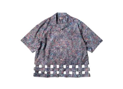 KAPITAL Lawn Paisley Wind Pen Aloha Shirt "Navy"