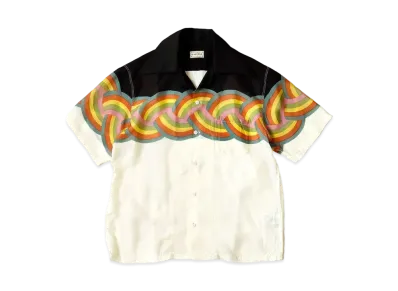 KAPITAL Silk Rayon Rainbow Wrangle Color Aloha Shirt "Black"