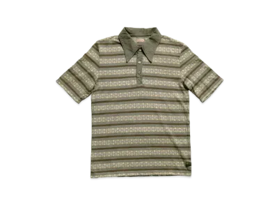 KAPITAL Sunrise Jacquard Border India Daiquiri Polo "Grey Khaki"