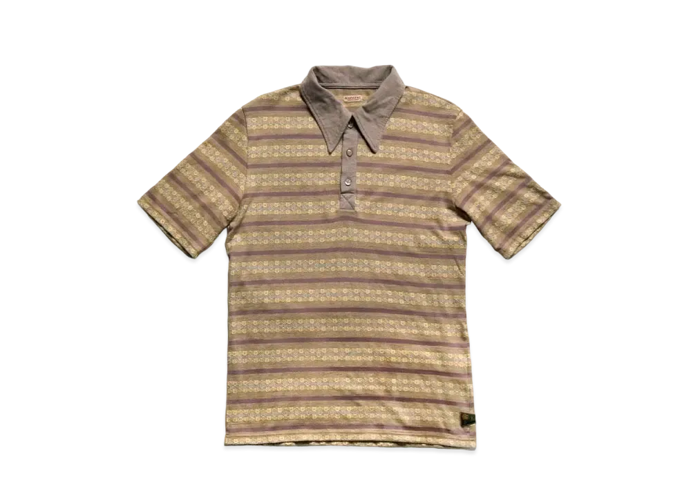 KAPITAL Sunrise Jacquard Border India Daiquiri Polo "Light Brown Purple"