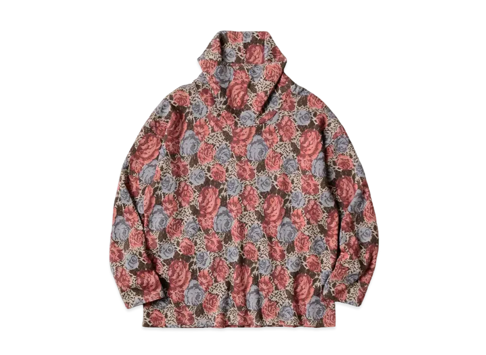 KAPITAL Gobelin India Baggy High Neck Long Tee "Pink"