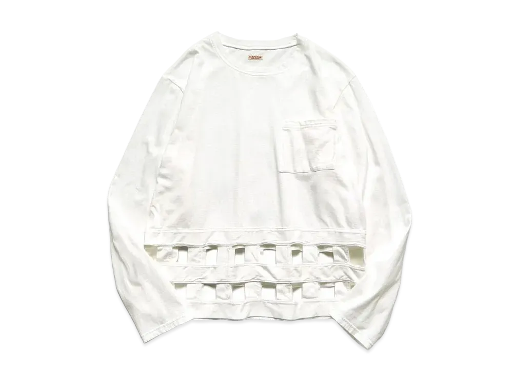 KAPITAL 20 India Wind Pen Long Tee "White"
