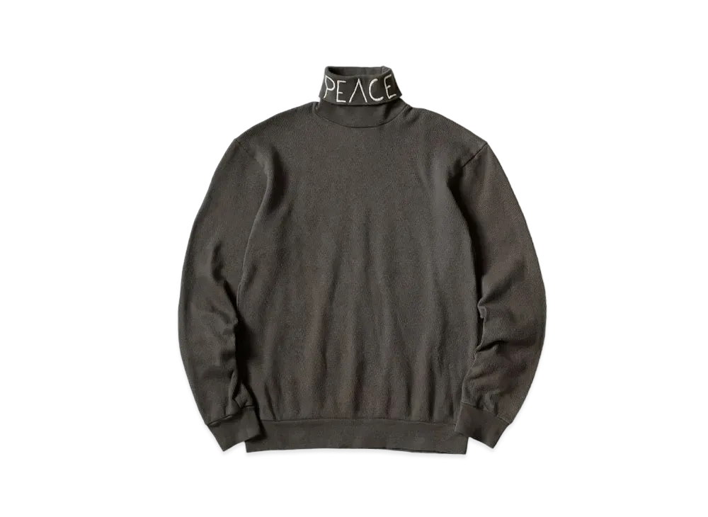 KAPITAL Waffle India High Neck Long Tee "Charcoal"