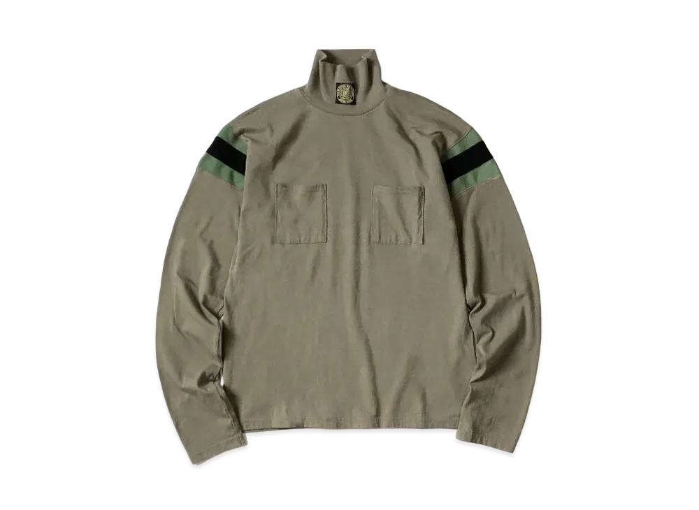 KAPITAL 20 India Hard Ball High Neck Pocket Long Tee "Grey Khaki"