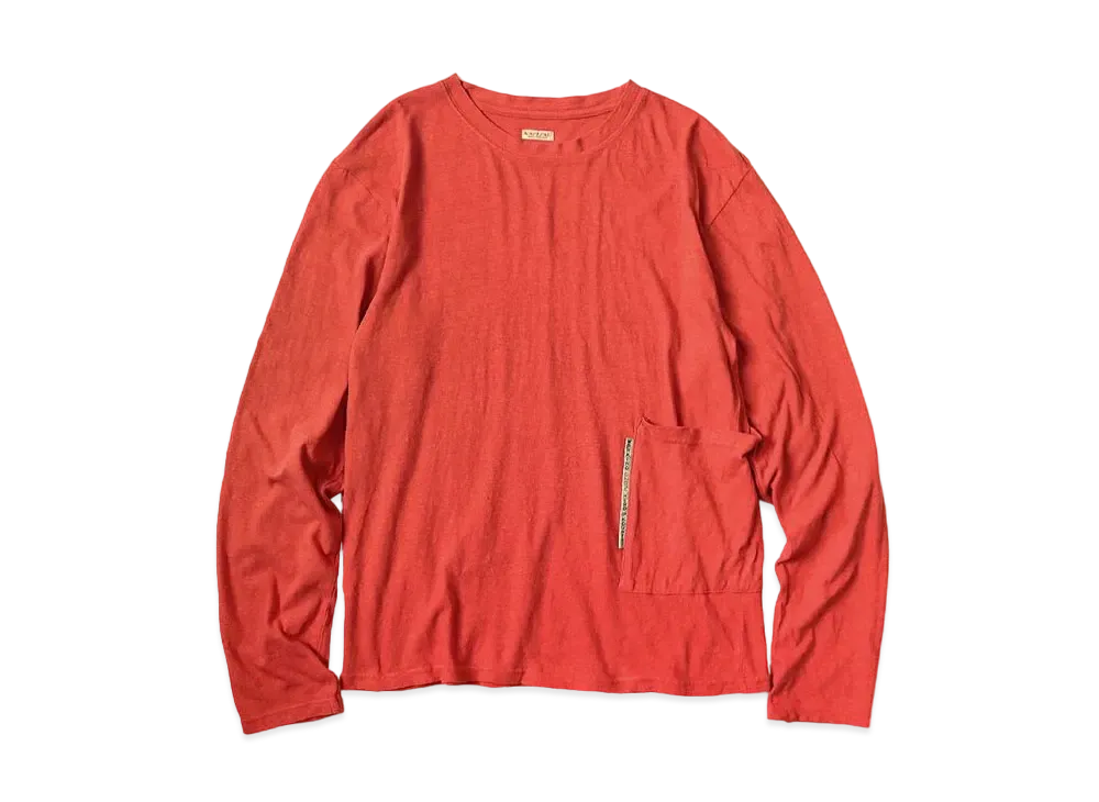 KAPITAL Gauze India Biscuit Pocket Long Tee "Red"