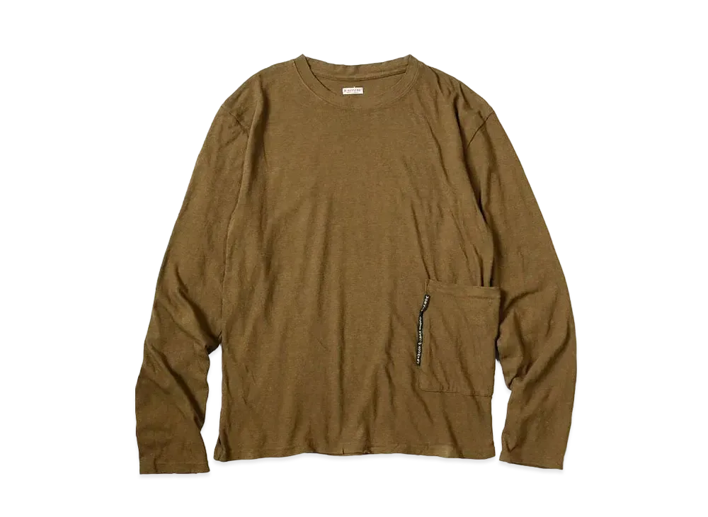 KAPITAL Gauze India Biscuit Pocket Long Tee "Brown Khaki"