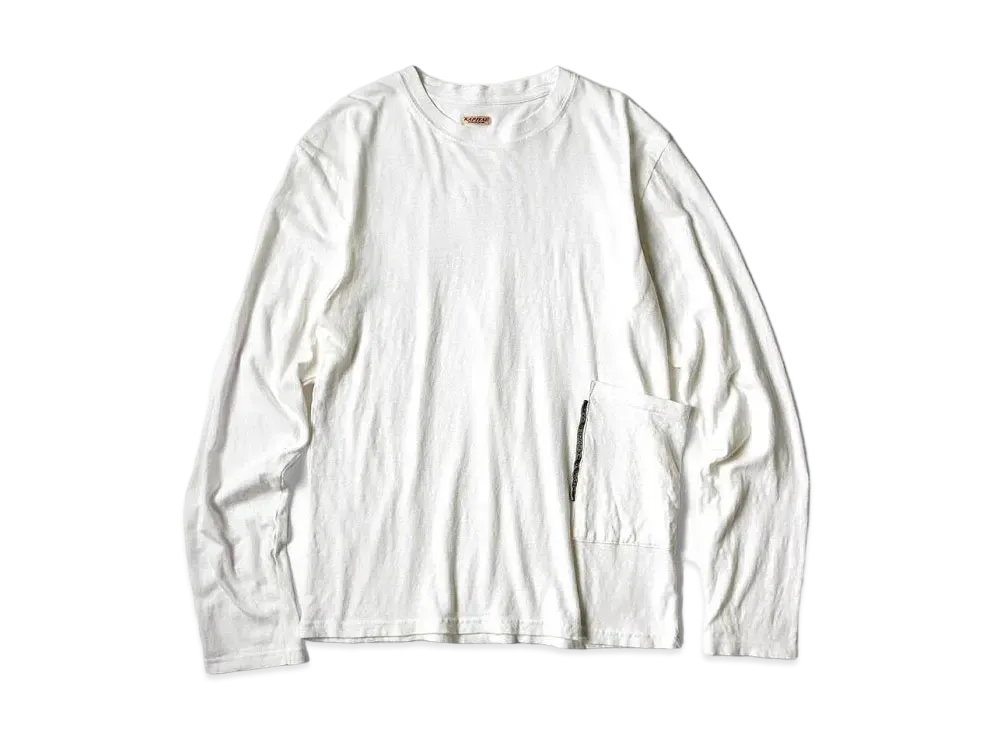KAPITAL Gauze India Biscuit Pocket Long Tee "White"