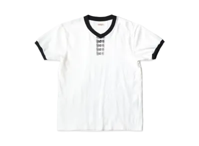 KAPITAL 20 India V Neck Ringer Tee "White"