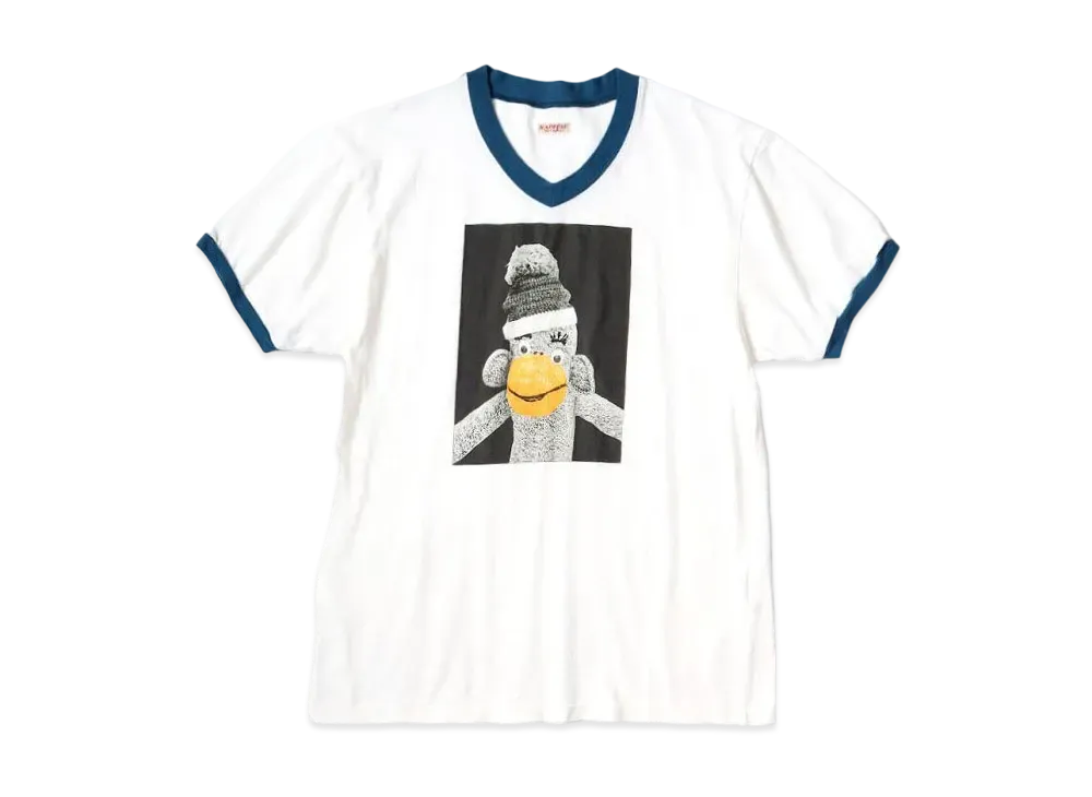 KAPITAL 20 India V Neck Ringer Tee "White"