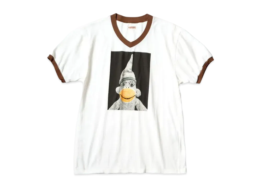 KAPITAL 20 India V Neck Ringer Tee "White"