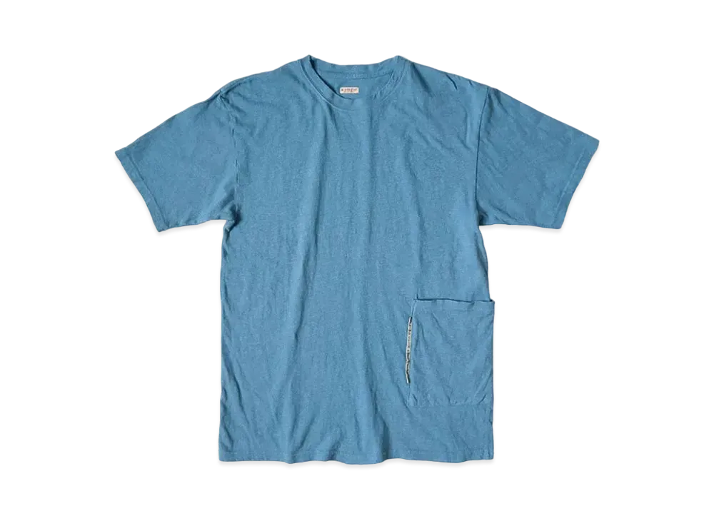 KAPITAL Gauze India Biscuit Pocket Tee "Light Blue"