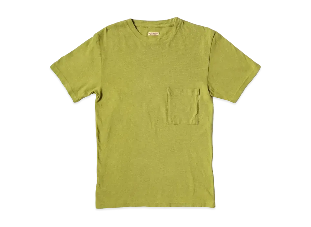 KAPITAL Gauze India Pocket Tee "Yellow Green"