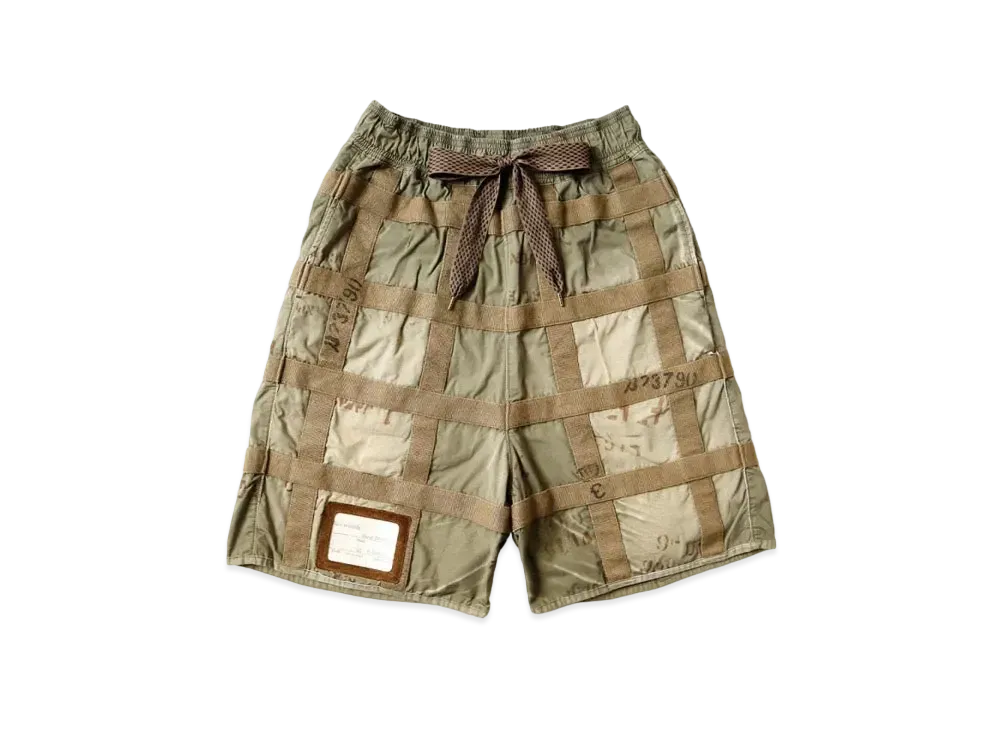 KAPITAL Cotton Weather Prisoner Craft Tattersall Remake Shorts "Khaki"