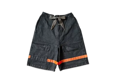 KAPITAL 14oz Black Denim Nouvelle Shuttle Shorts "Black"