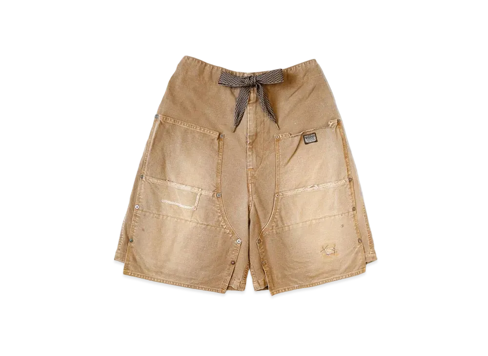 KAPITAL Canvas W Knee Easy Shorts "Gold"