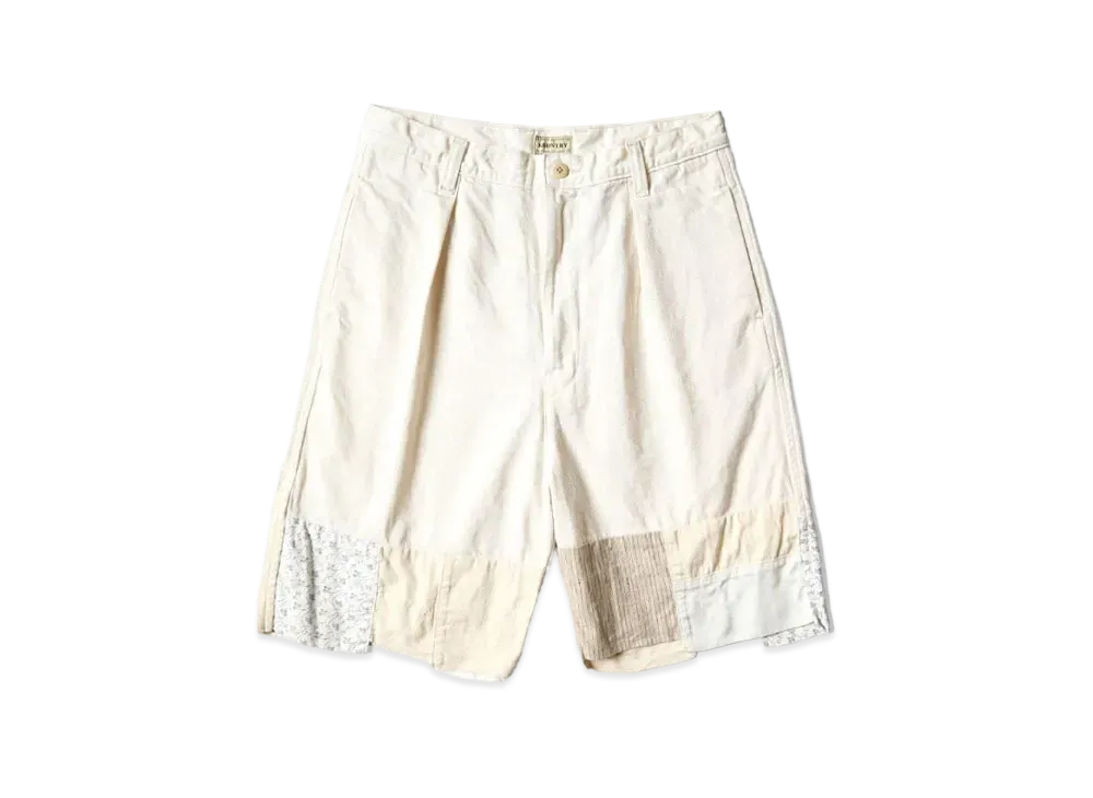 KAPITAL 10oz White Denim Shorts "Kinari"