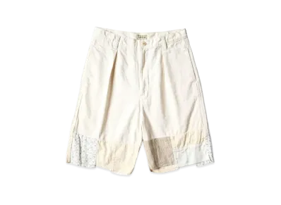 KAPITAL 10oz White Denim Shorts "Kinari"