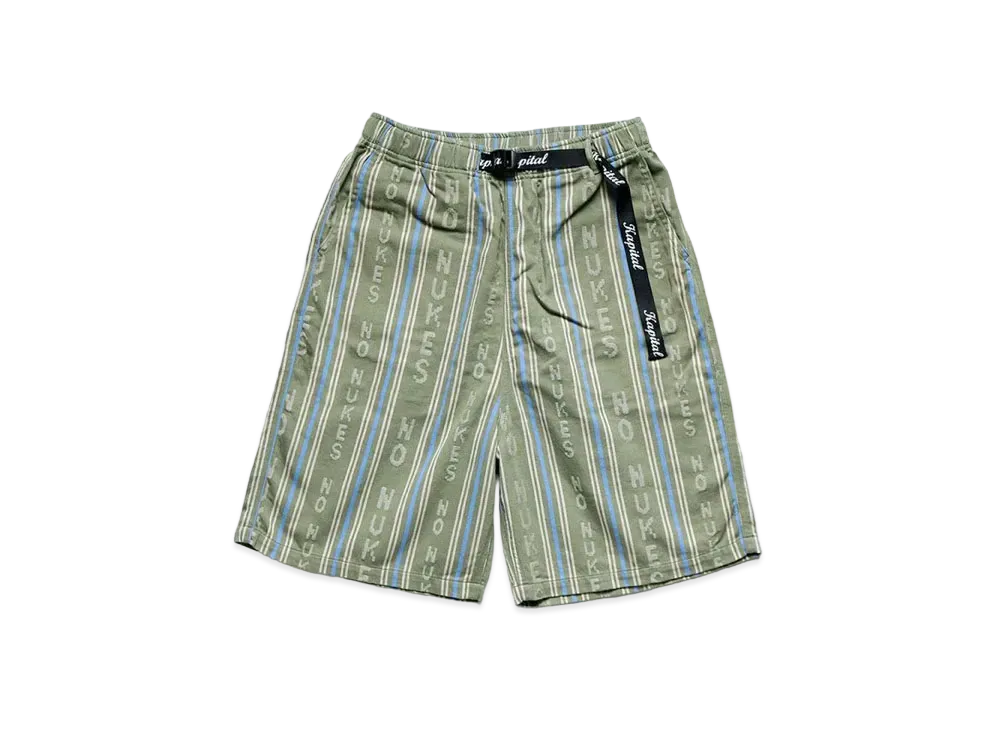 KAPITAL Hope Stripe Easy Shorts "Khaki"