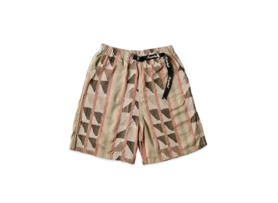 KAPITAL Cotton Pueblo Stripe Easy Shorts "Pink Beige"
