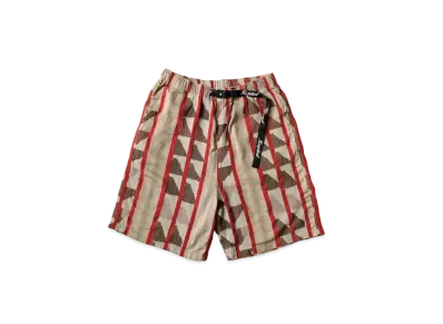KAPITAL Cotton Pueblo Stripe Easy Shorts "Red Brown"