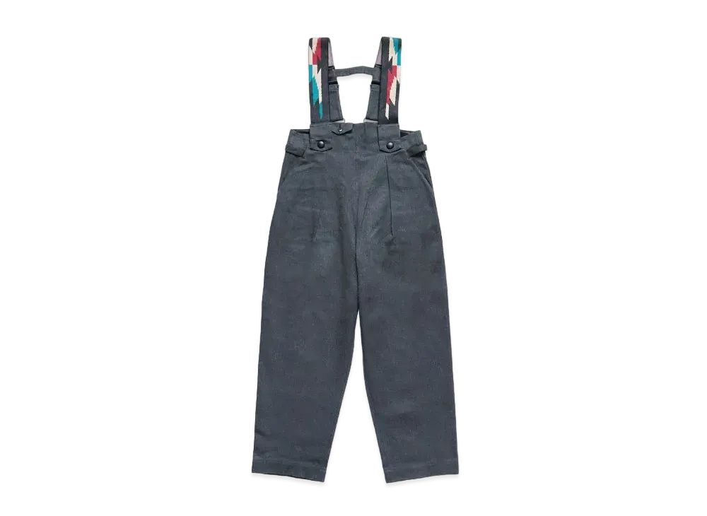 KAPITAL Heather Canvas Ortega Overalls "Black"