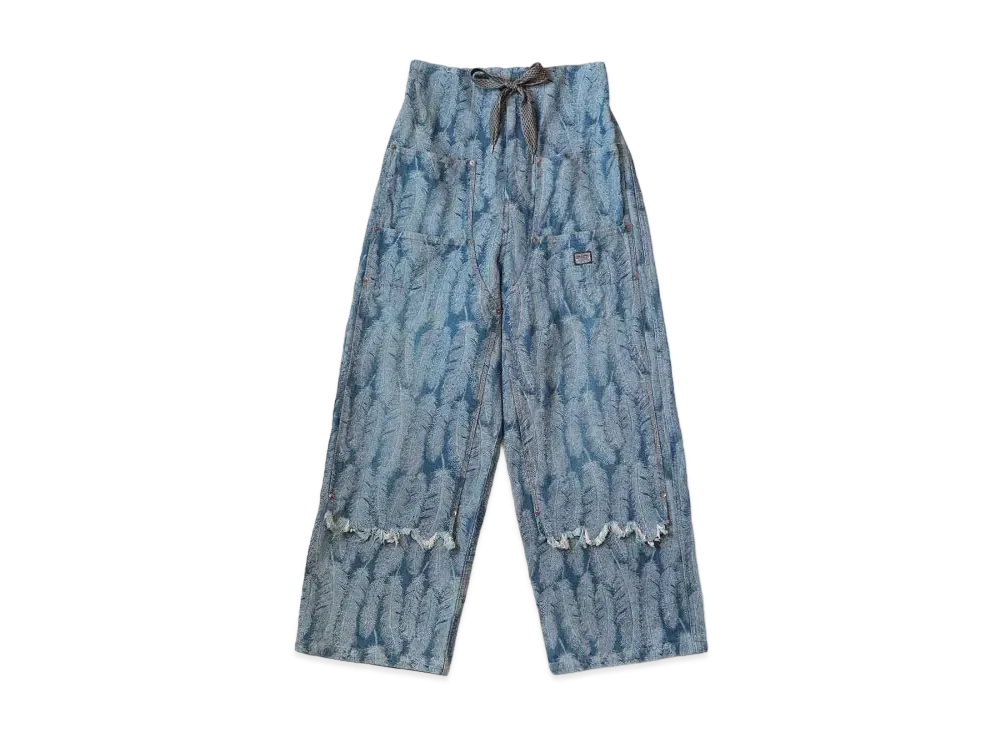 KAPITAL 12oz Magpie Denim W Knee Easy Baggy Pants 