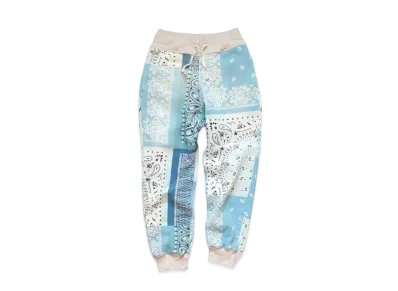 KAPITAL Fleece Bandanna Sweat Rib Pants "Sax"