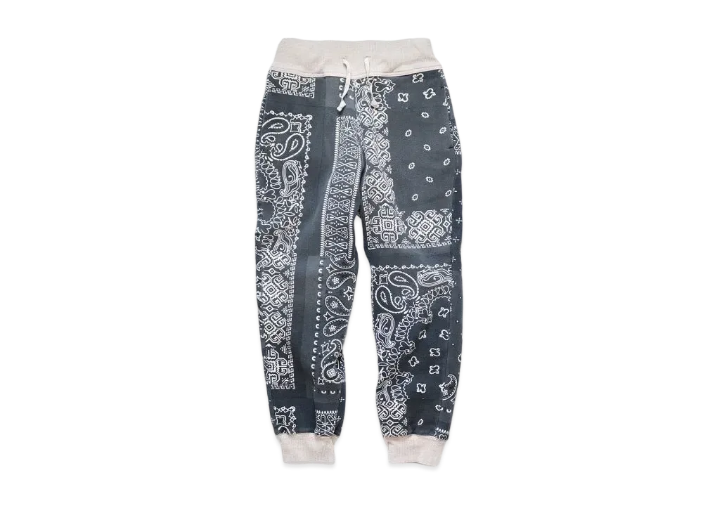 KAPITAL Fleece Bandanna Sweat Rib Pants "Black"