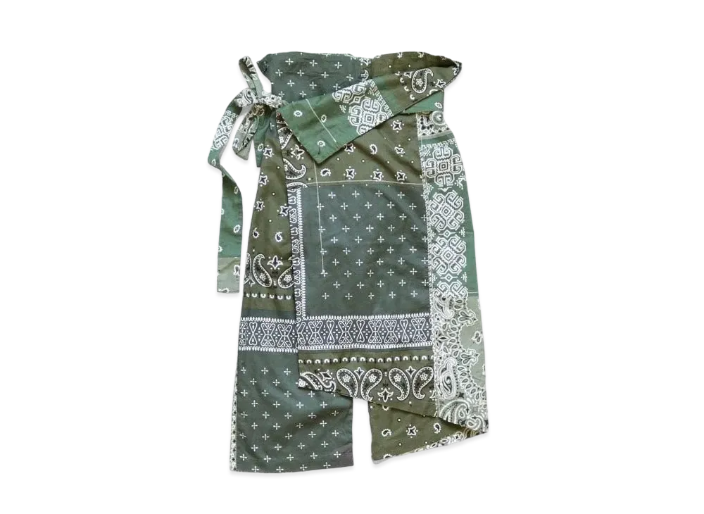 KAPITAL Gauze Bandanna Patchwork Wrap Pants "Khaki"