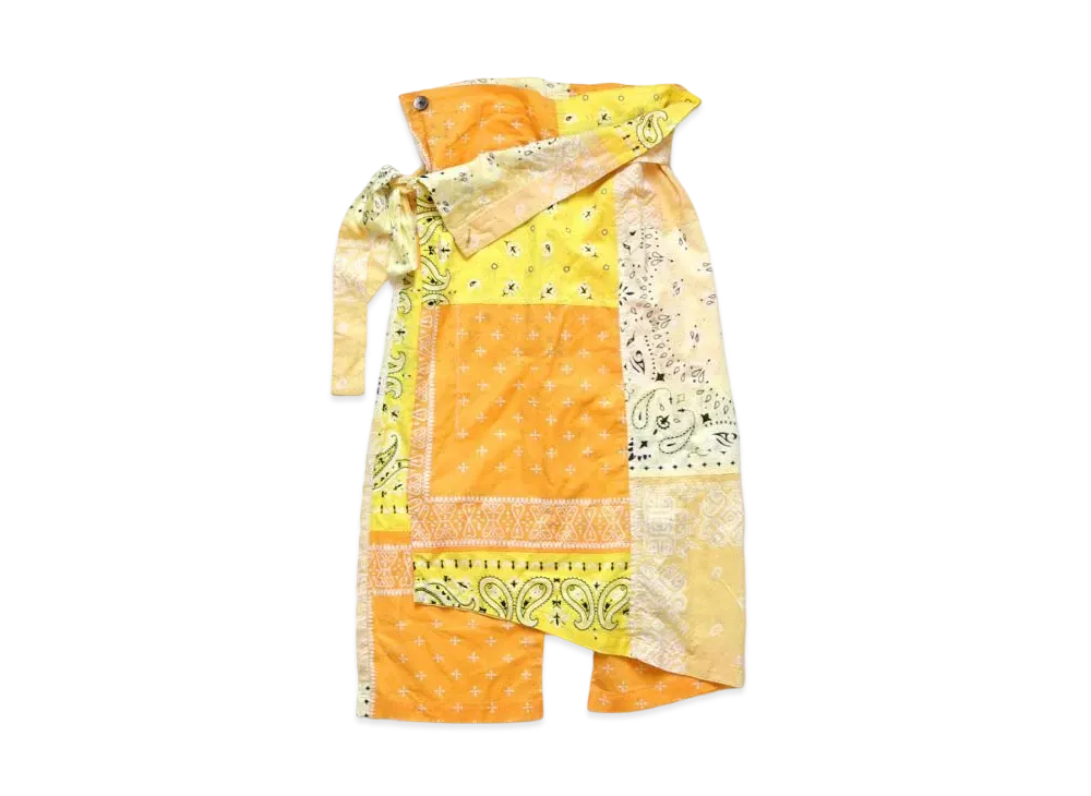 KAPITAL Gauze Bandanna Patchwork Wrap Pants "Yellow"