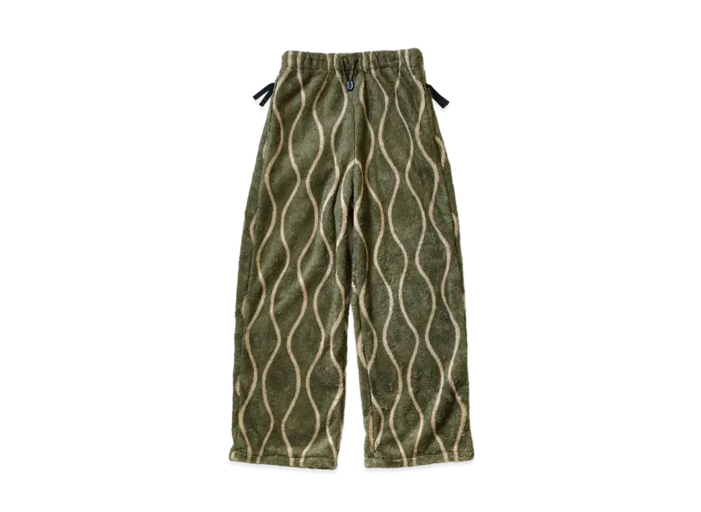 KAPITAL Drunken Streaks Fleece Easy Straight Pants "Khaki"