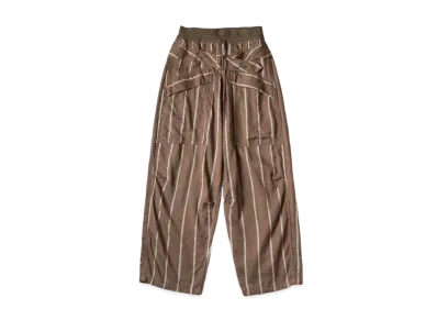 KAPITAL Linen Phillies Stripe Aviator Suit Cut Pants "Brown"
