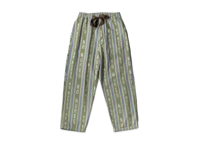 KAPITAL Fleece Lining Hope Stripe Easy Pants "Khaki"