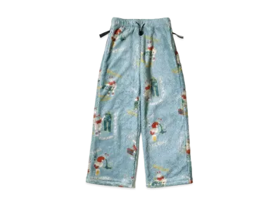 KAPITAL Country Calendar Fleece Easy Straight Pants "Sax"