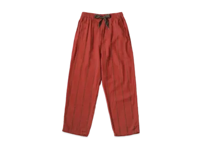 KAPITAL Cotton Linen Siamese Stripes Easy Pants "Red Brown"
