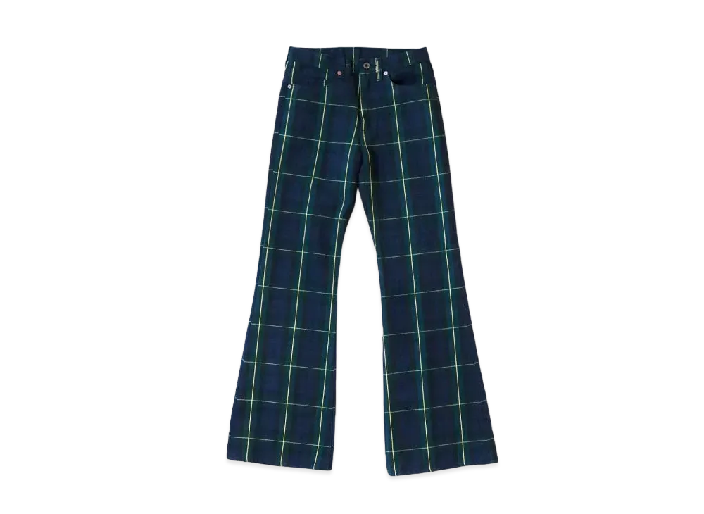 KAPITAL 11oz Tartan Check 5P "Green Yellow"
