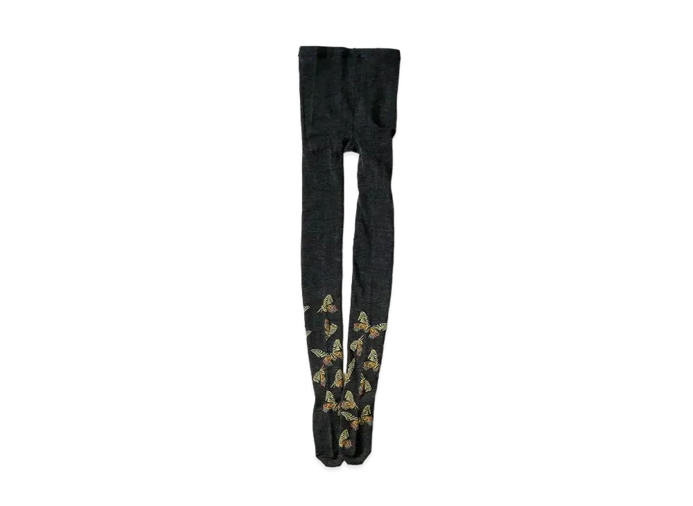 KAPITAL 200 Wool Butterfly Tights "Black"